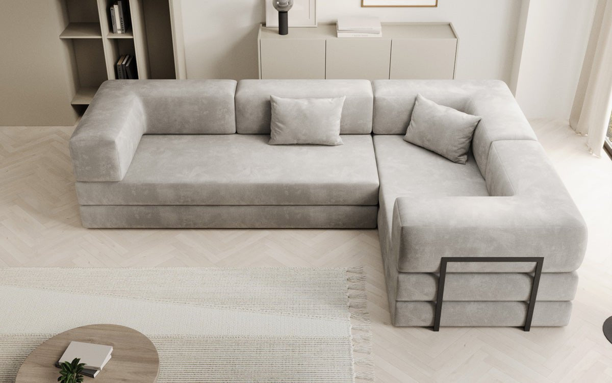 Designer Sofa Lazy L gesloten in Samt