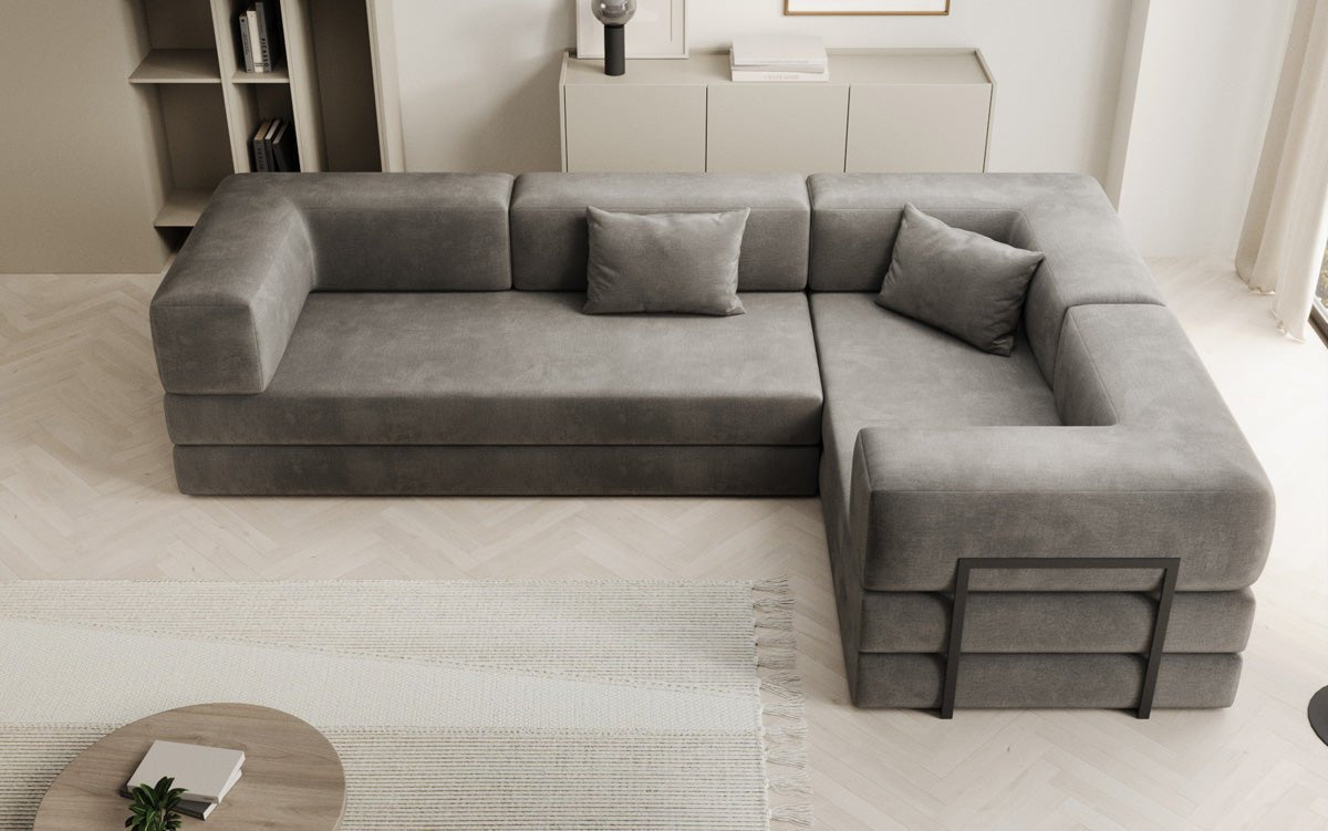 Designer Sofa Lazy L gesloten in Samt