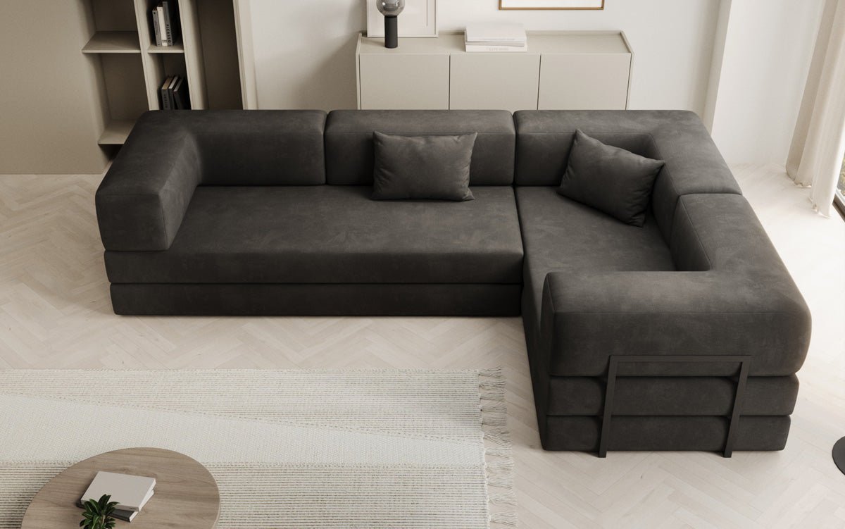Designer Sofa Lazy L gesloten in Samt