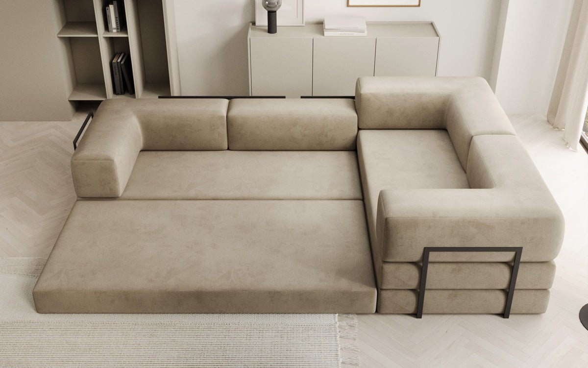 Designer Sofa Lazy L gesloten in Samt