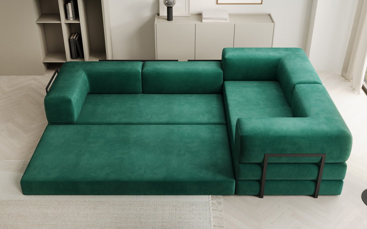 Designer Sofa Lazy L gesloten in Samt