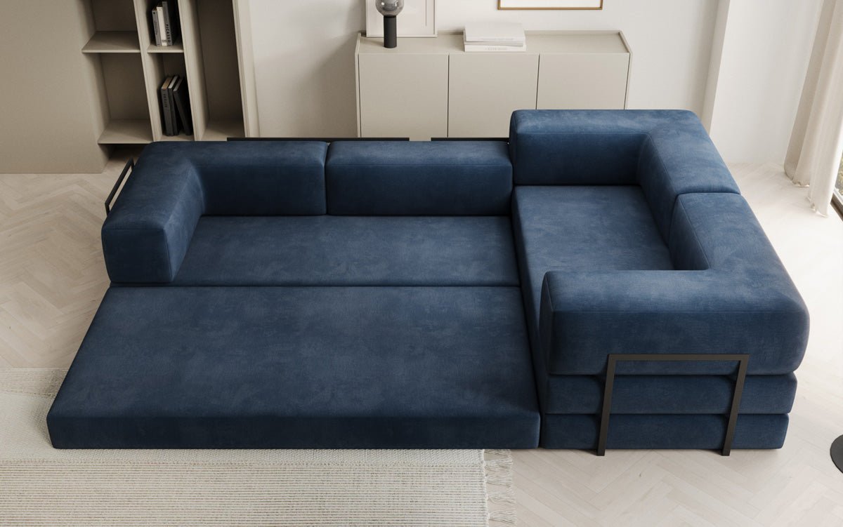 Designer Sofa Lazy L gesloten in Samt