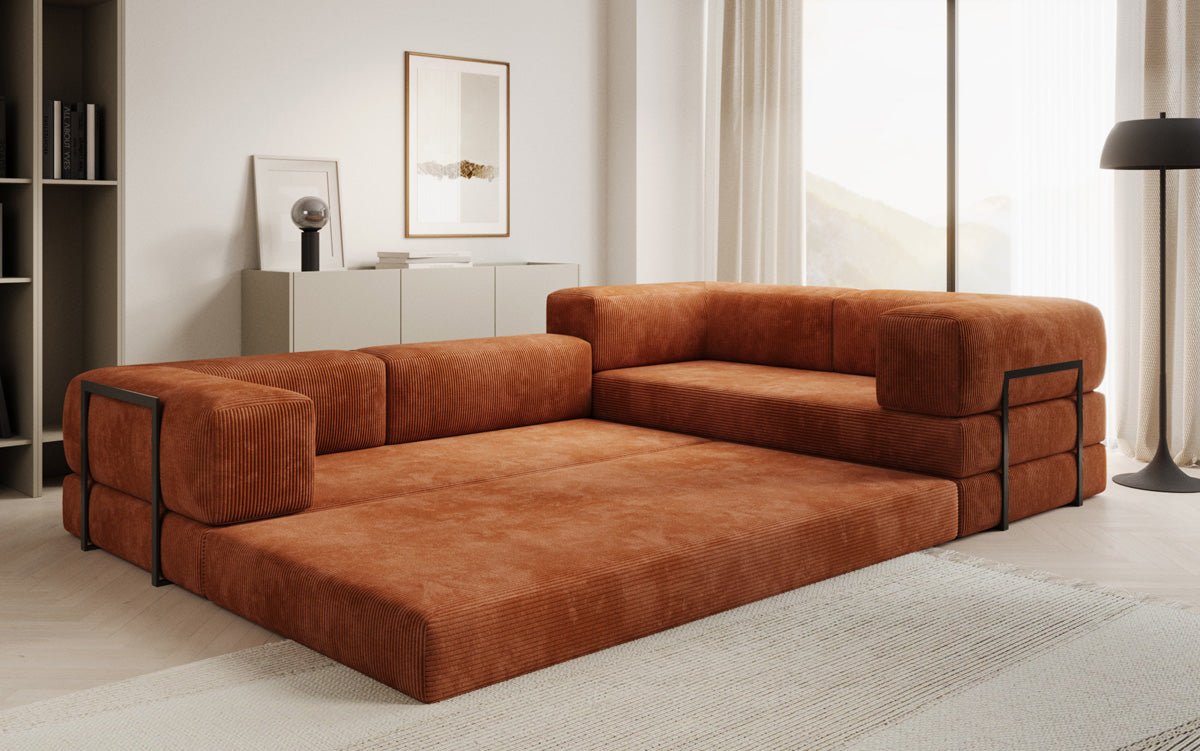 Canapé Designer Lazy L fermé en Cord