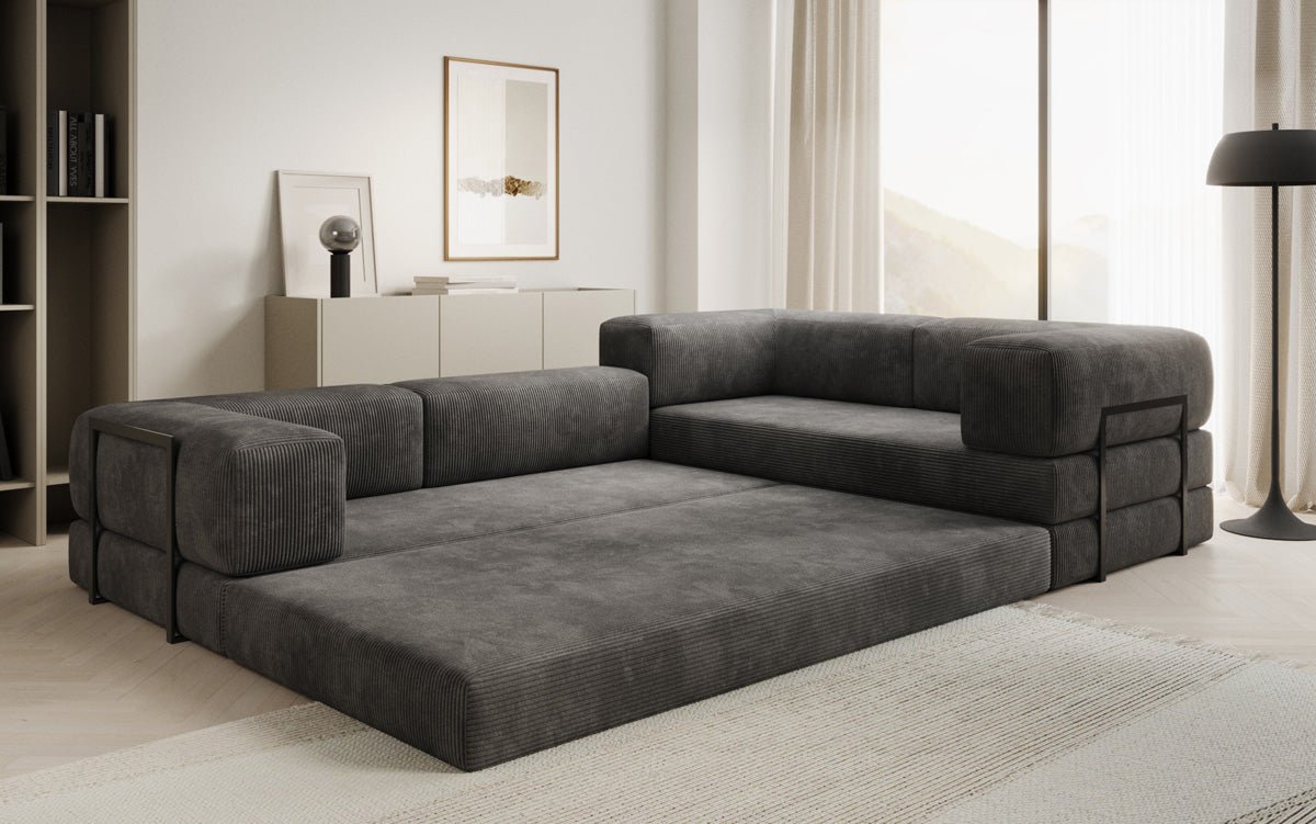 Canapé Designer Lazy L fermé en Cord