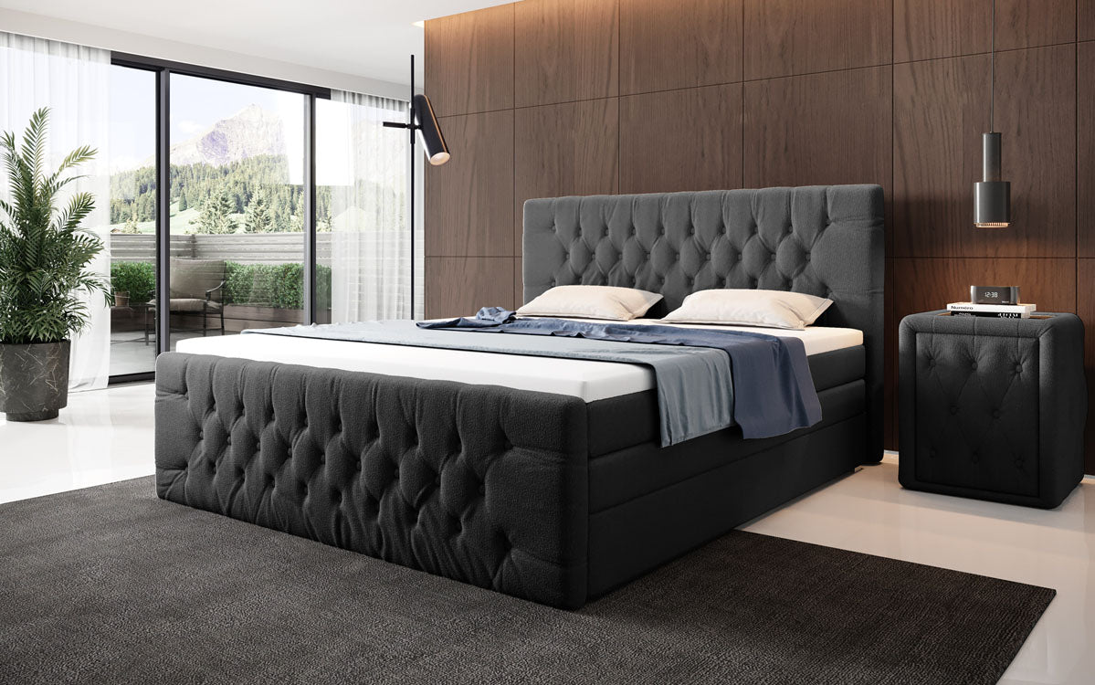 Boxspringbed Velutto Bouclé met opbergruimte