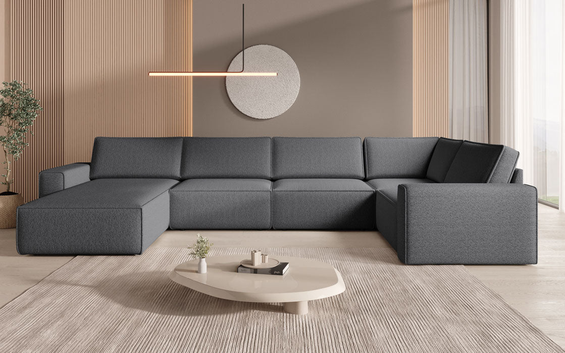 Paysage de canapés modulaires U Yuma en Bouclé