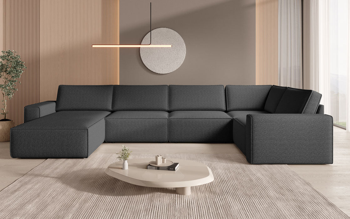 Paysage de canapés modulaires U Yuma en Bouclé