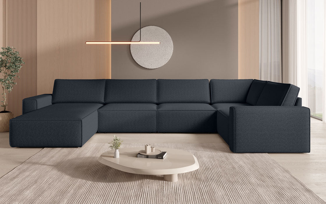 Paysage de canapés modulaires U Yuma en Bouclé