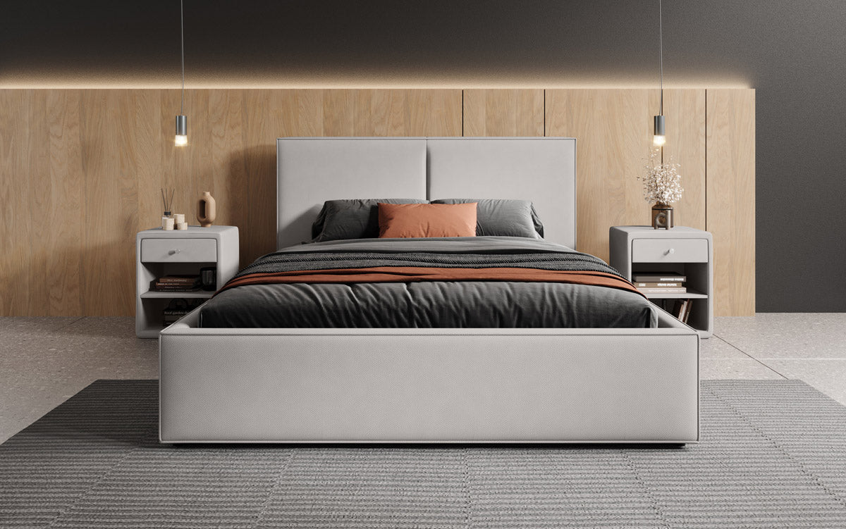 Designer gestoffeerd bed Elara met opbergruimte
