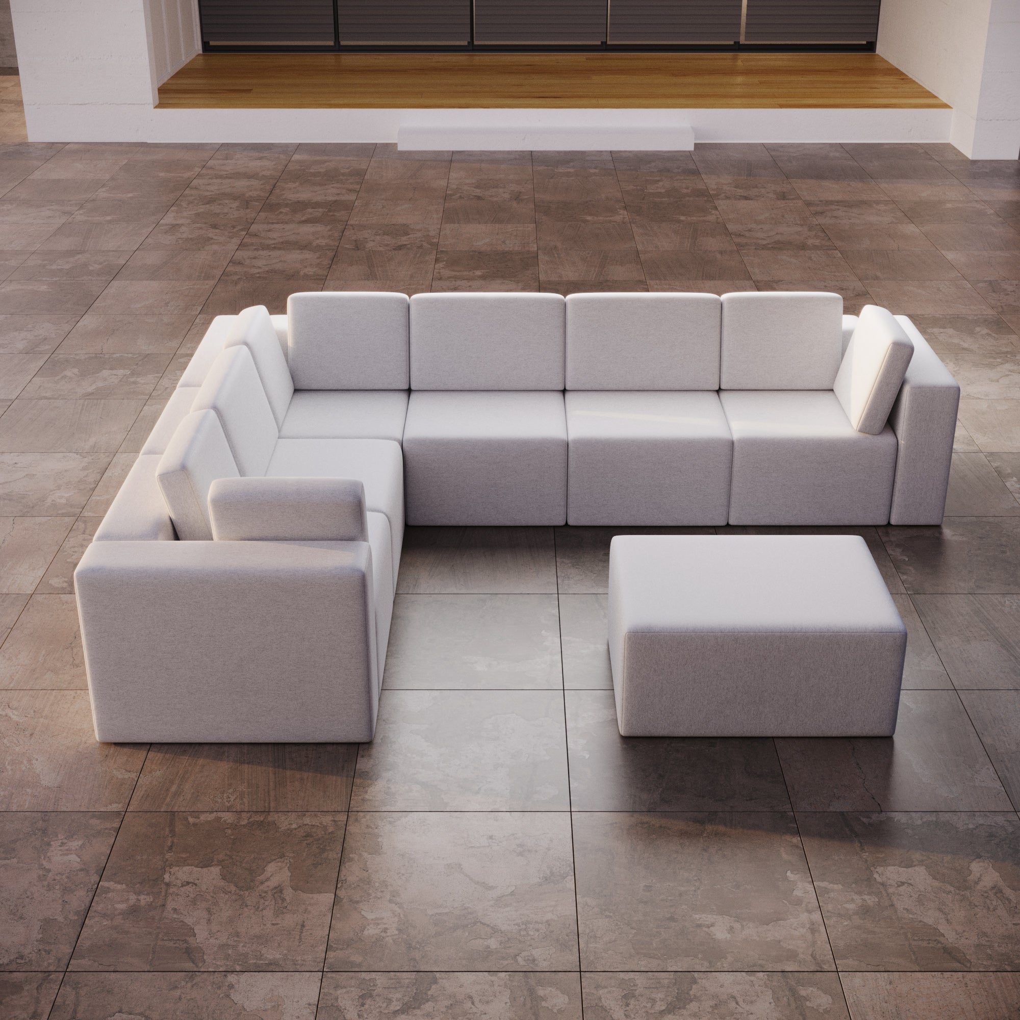 Canapé de jardin modulable Eden L Maxi avec tabouret d'appoint