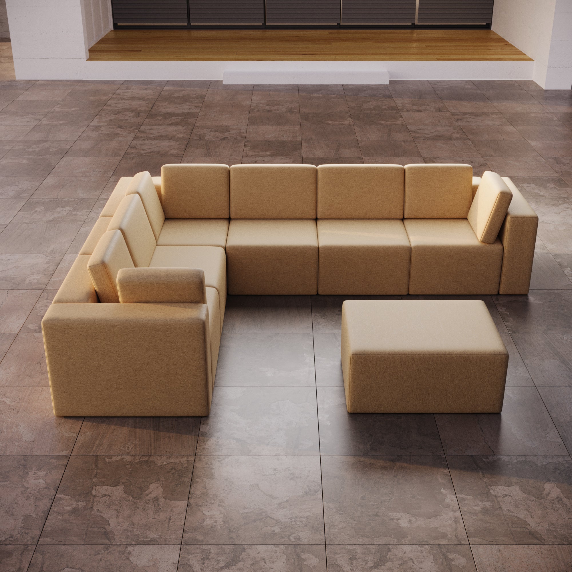 Canapé de jardin modulable Eden L Maxi avec tabouret d'appoint