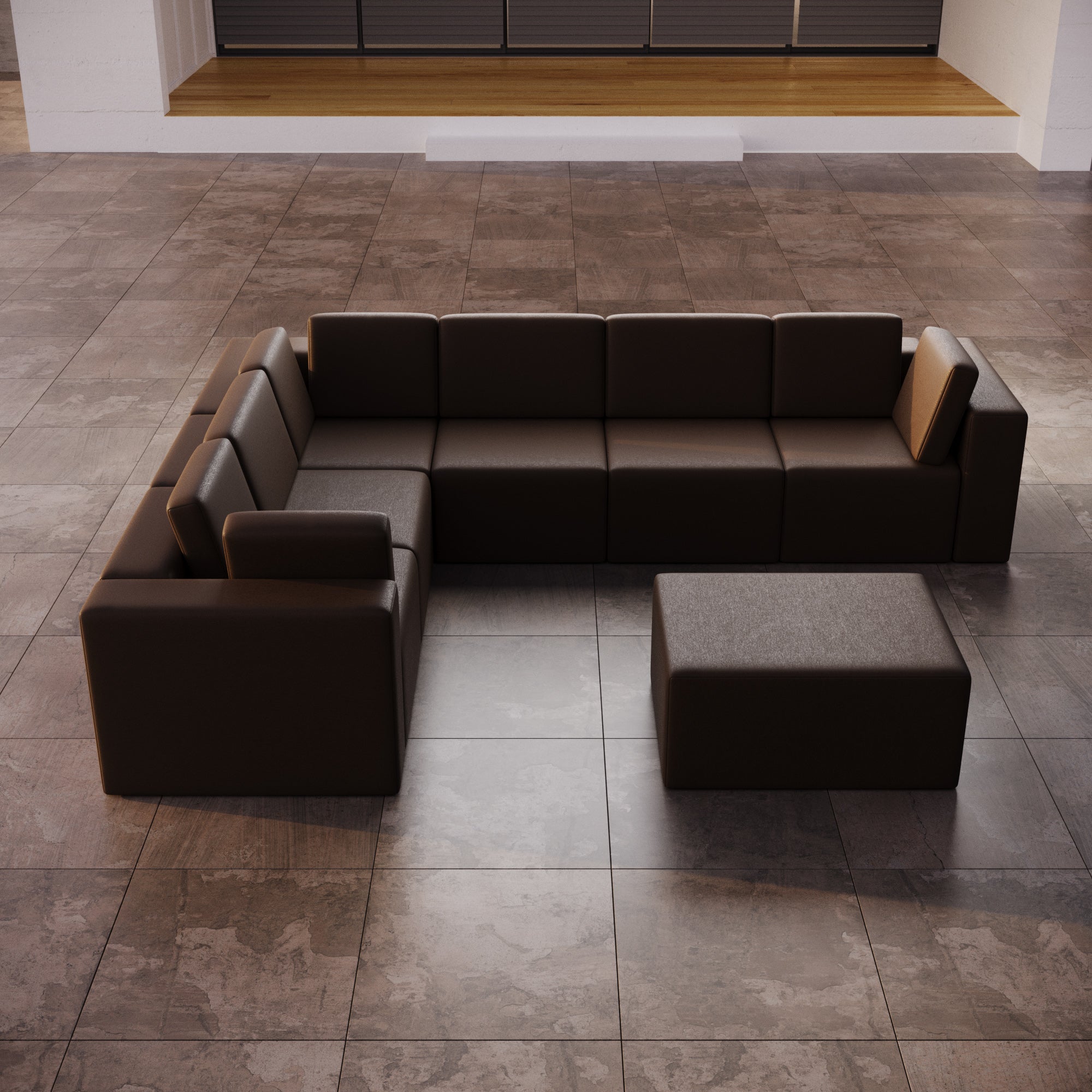 Canapé de jardin modulable Eden L Maxi avec tabouret d'appoint