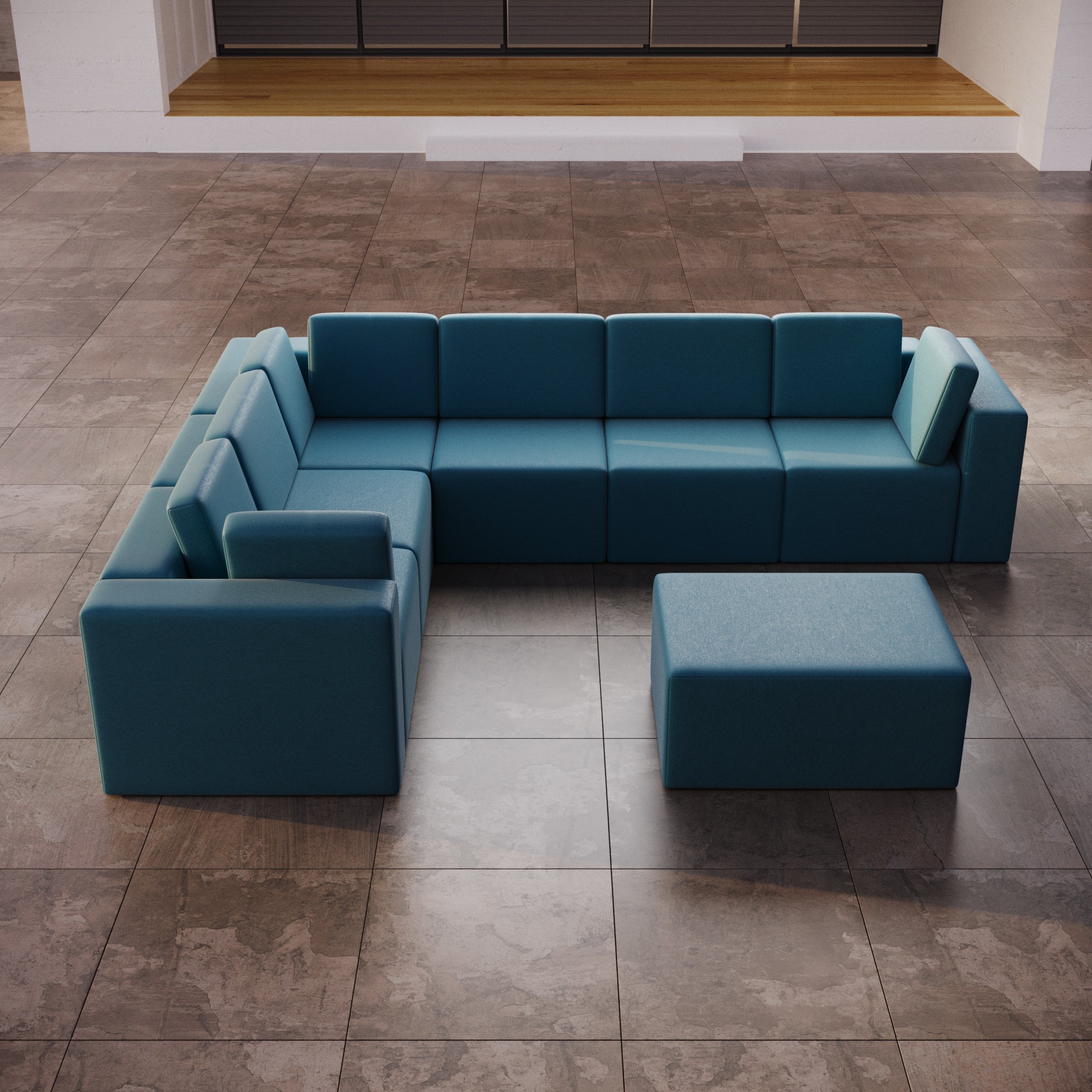 Canapé de jardin modulable Eden L Maxi avec tabouret d'appoint