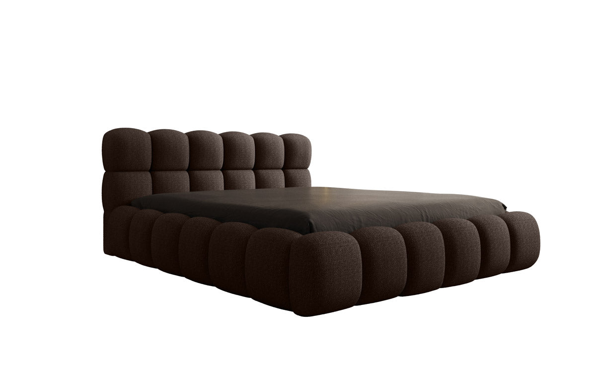 Designer gestoffeerd bed Boston Bouclé met opbergruimte inclusief montage