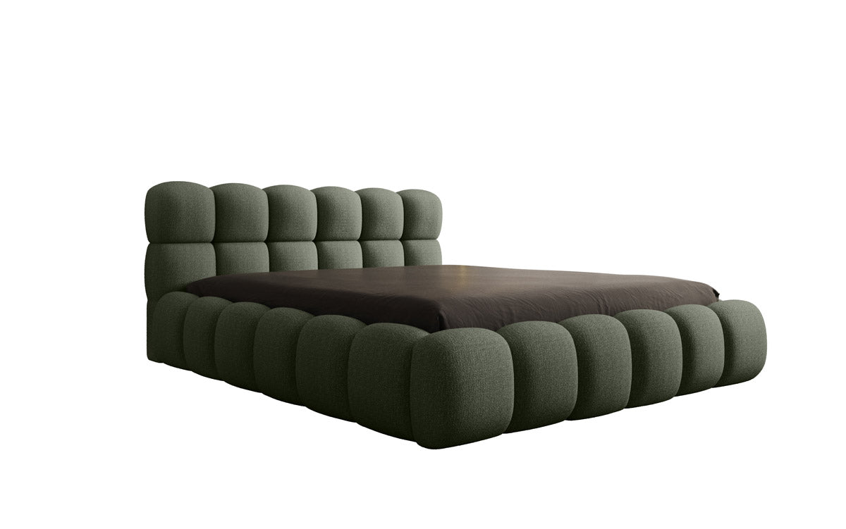 Designer gestoffeerd bed Boston Bouclé met opbergruimte inclusief montage