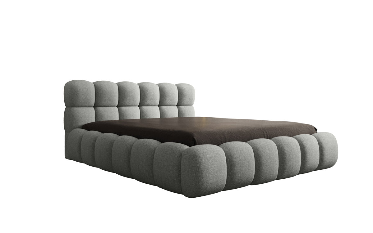 Designer gestoffeerd bed Boston Bouclé met opbergruimte inclusief montage