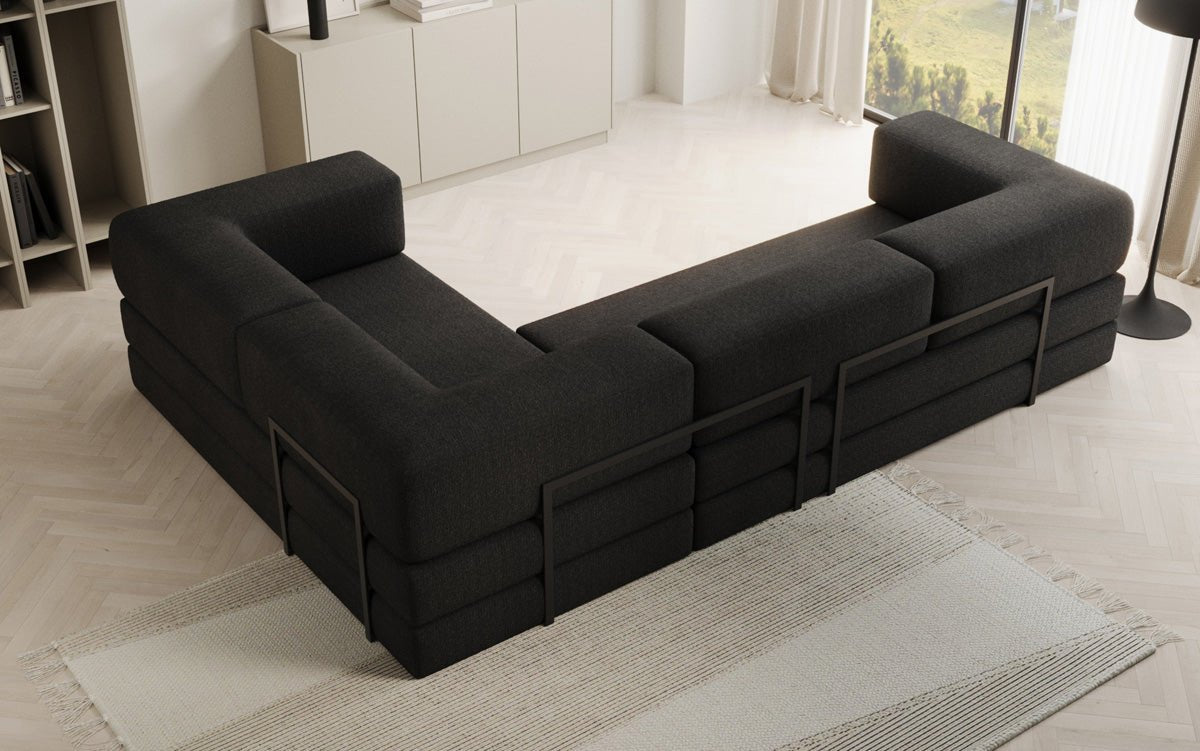 Designer Sofa Lazy L gesloten in Bouclé