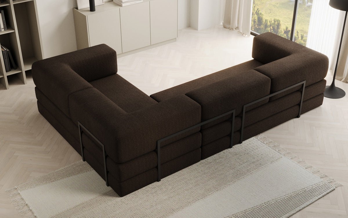 Designer Sofa Lazy L gesloten in Bouclé