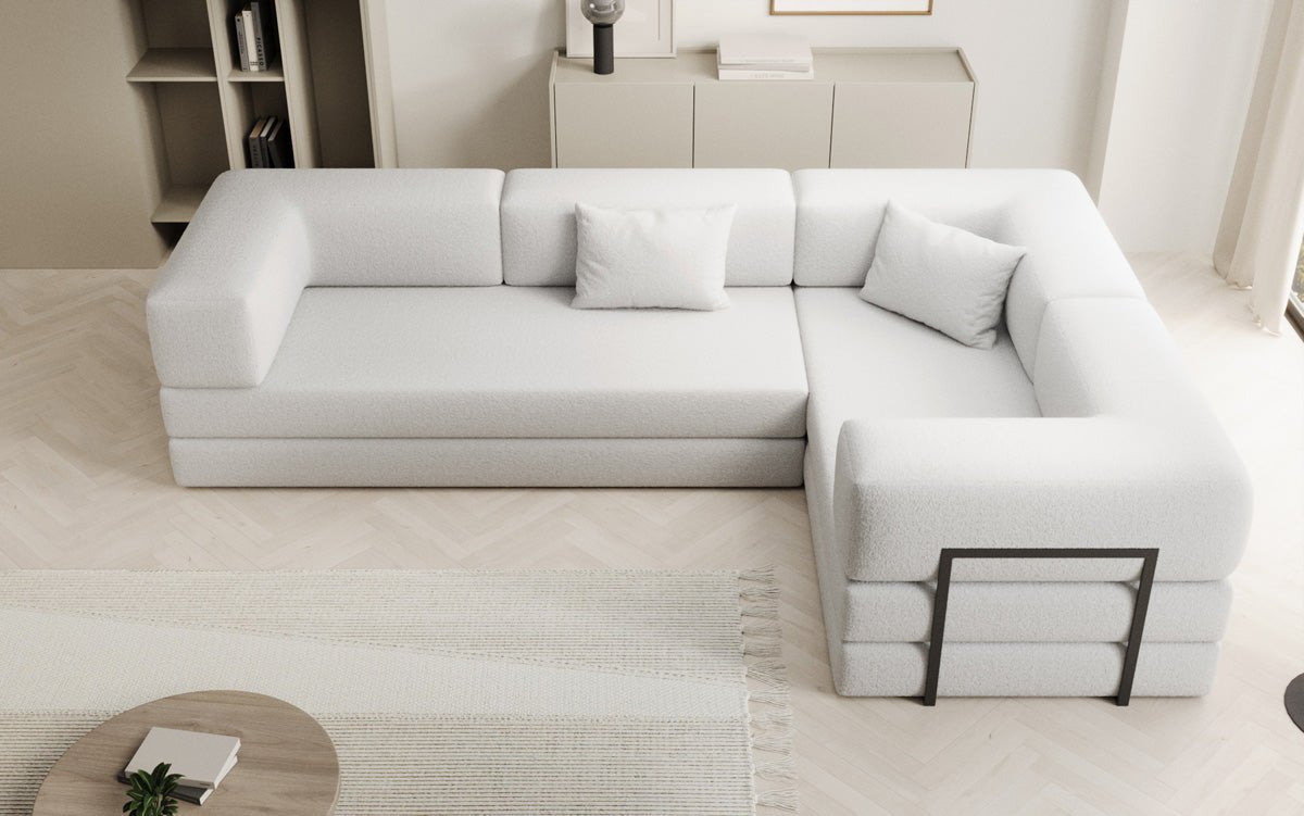 Designer Sofa Lazy L gesloten in Bouclé