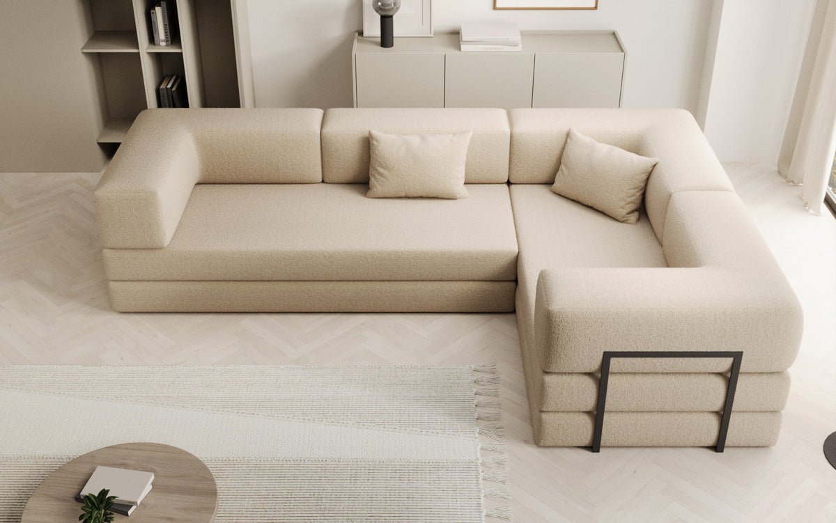 Designer Sofa Lazy L gesloten in Bouclé