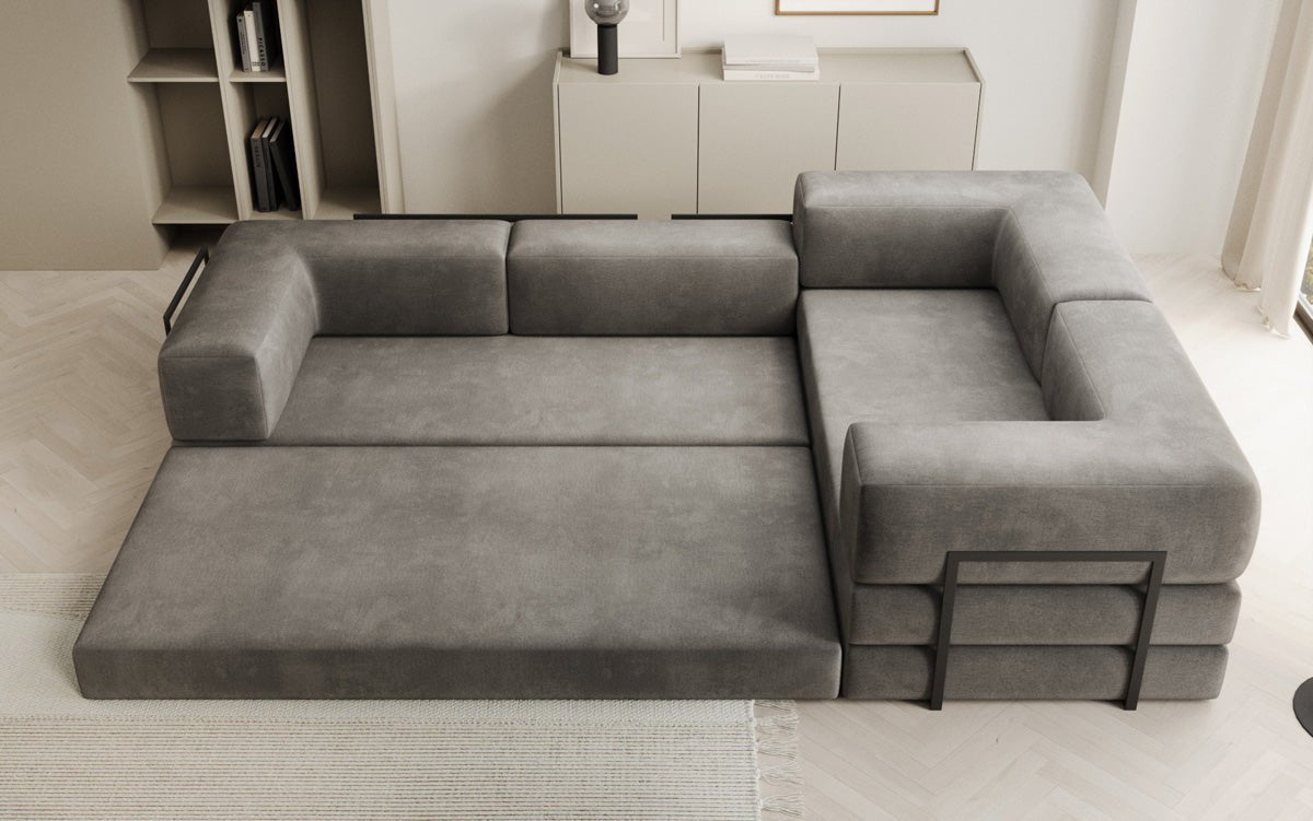 Designer Sofa Lazy L gesloten in Samt