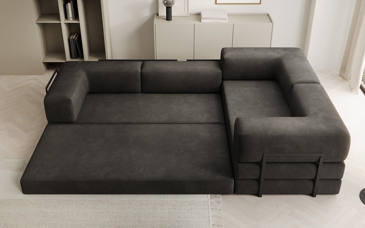 Designer Sofa Lazy L gesloten in Samt