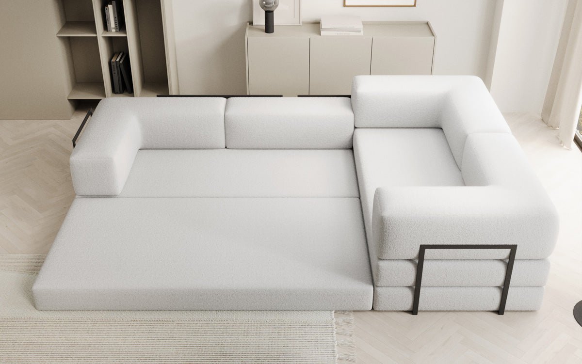 Designer Sofa Lazy L gesloten in Bouclé