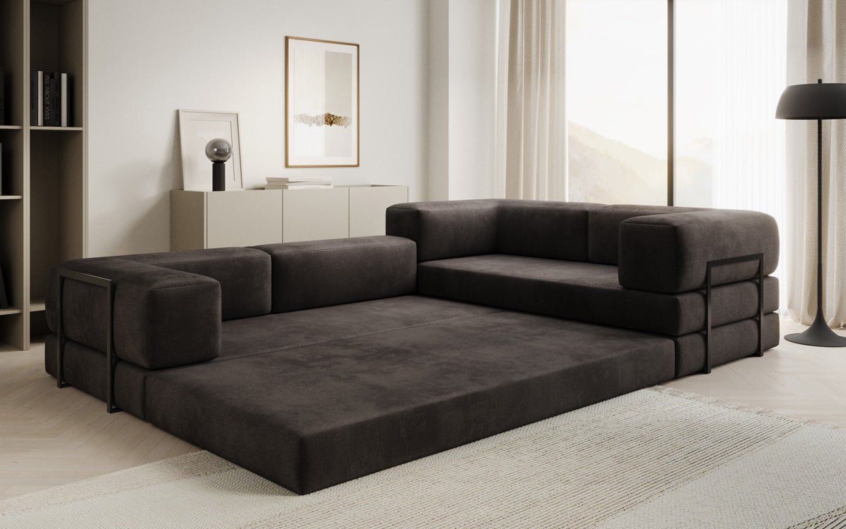 Designer Sofa Lazy L gesloten in Samt