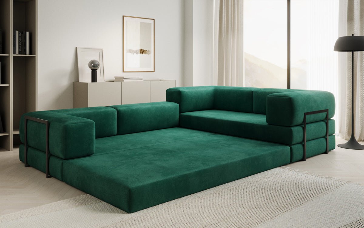 Designer Sofa Lazy L gesloten in Samt