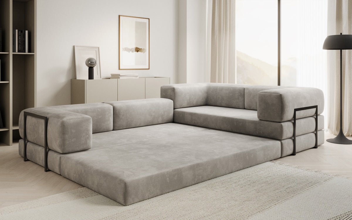 Designer Sofa Lazy L gesloten in Samt