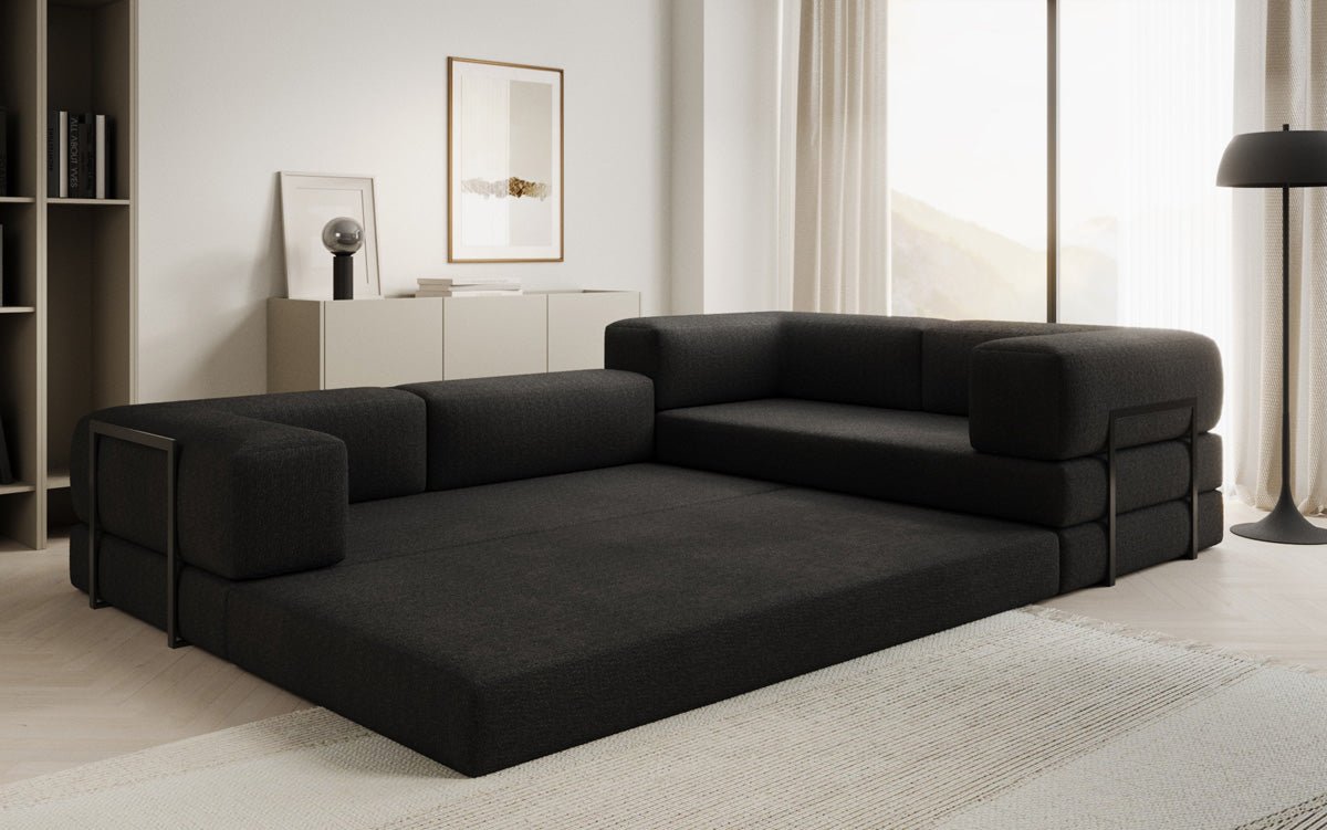 Designer Sofa Lazy L gesloten in Bouclé