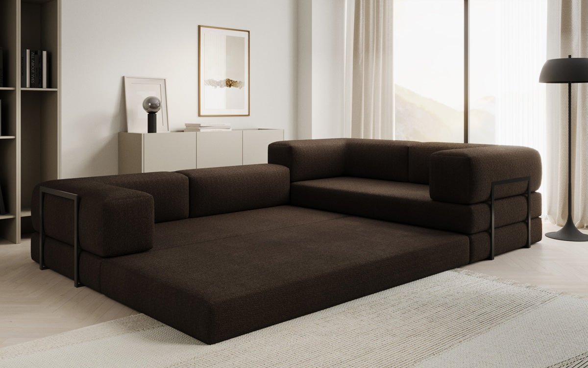 Designer Sofa Lazy L gesloten in Bouclé