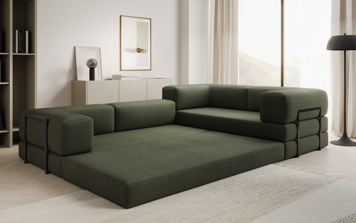 Designer Sofa Lazy L gesloten in Bouclé