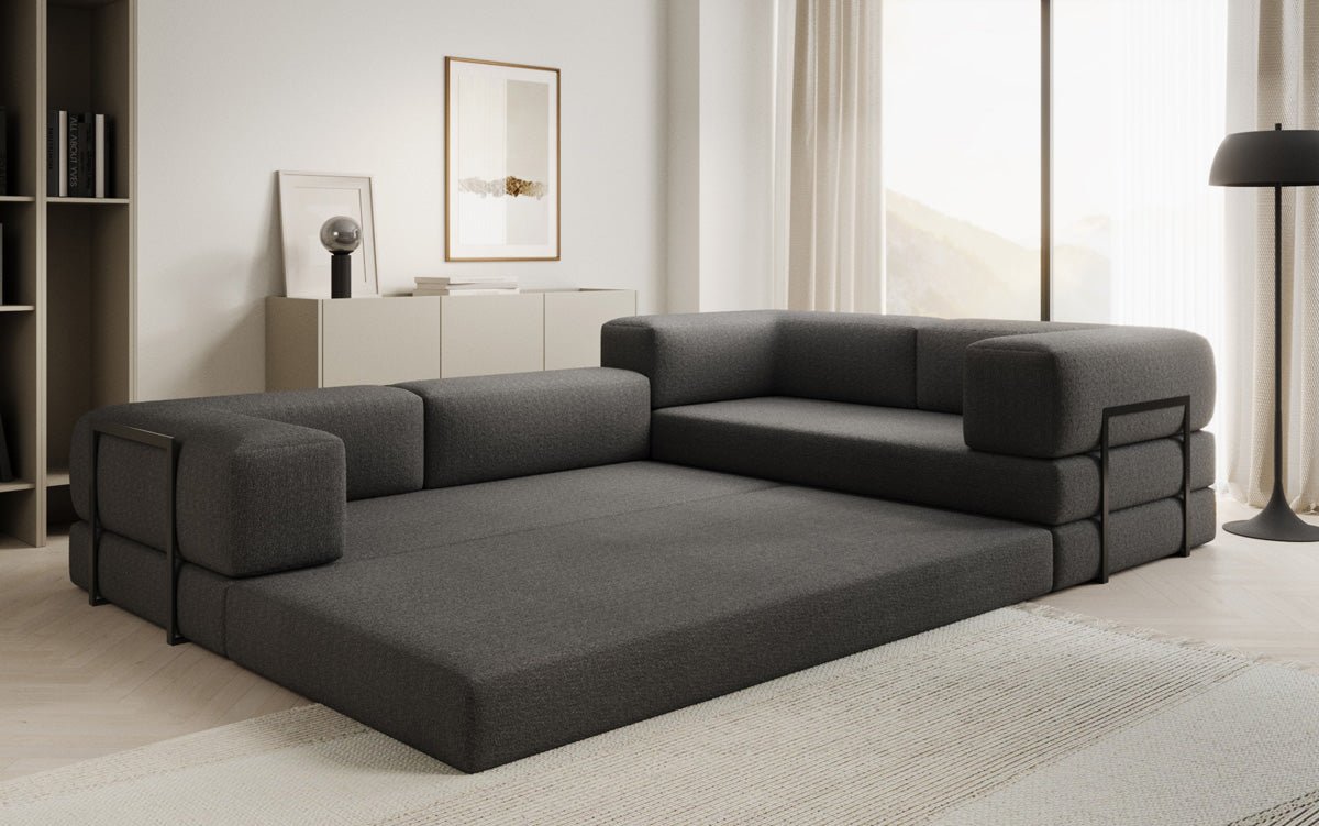 Designer Sofa Lazy L gesloten in Bouclé