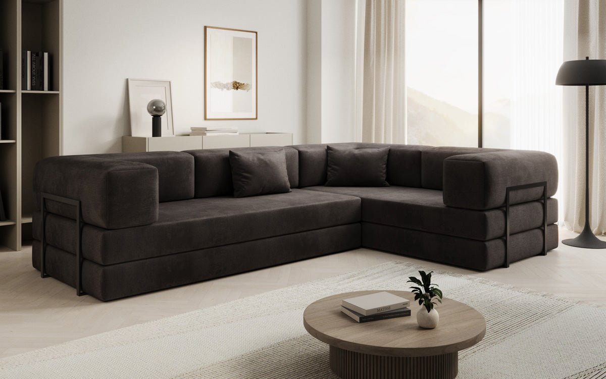 Designer Sofa Lazy L gesloten in Samt