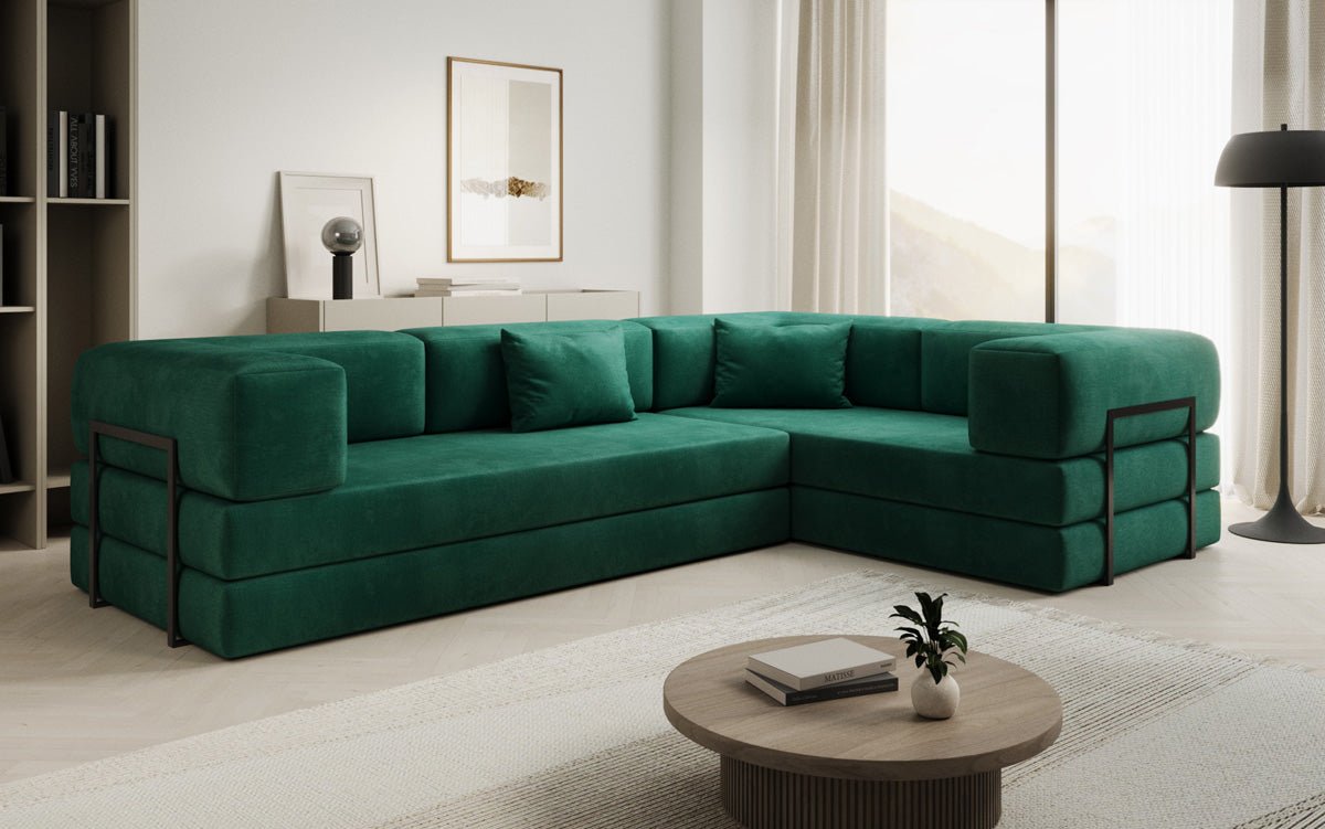 Designer Sofa Lazy L gesloten in Samt