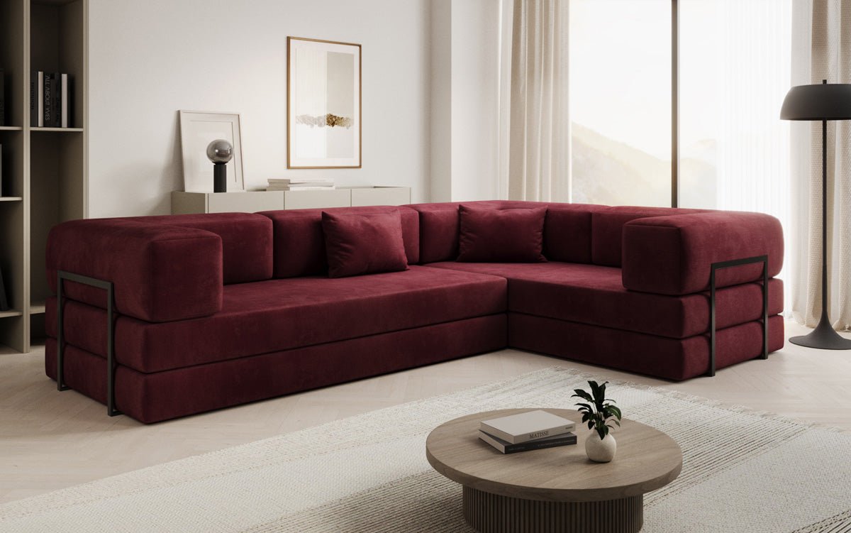 Designer Sofa Lazy L gesloten in Samt