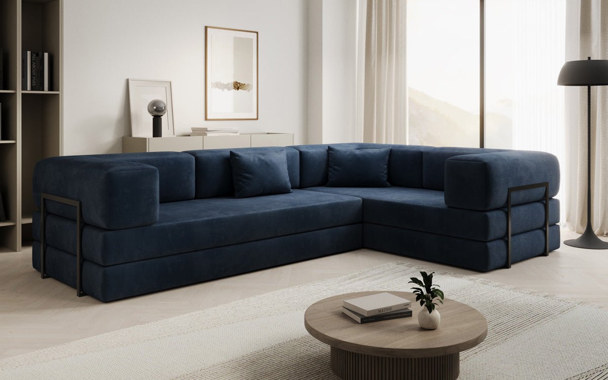 Designer Sofa Lazy L gesloten in Samt
