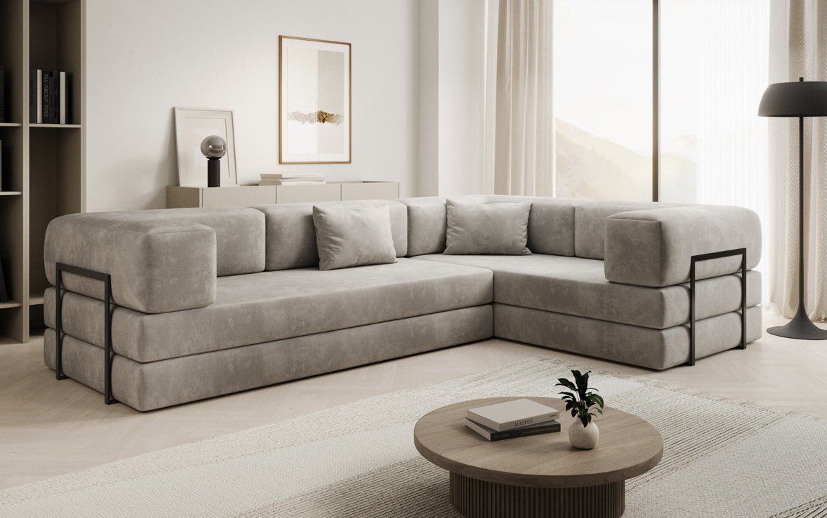 Designer Sofa Lazy L gesloten in Samt