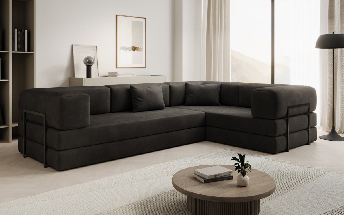 Designer Sofa Lazy L gesloten in Samt