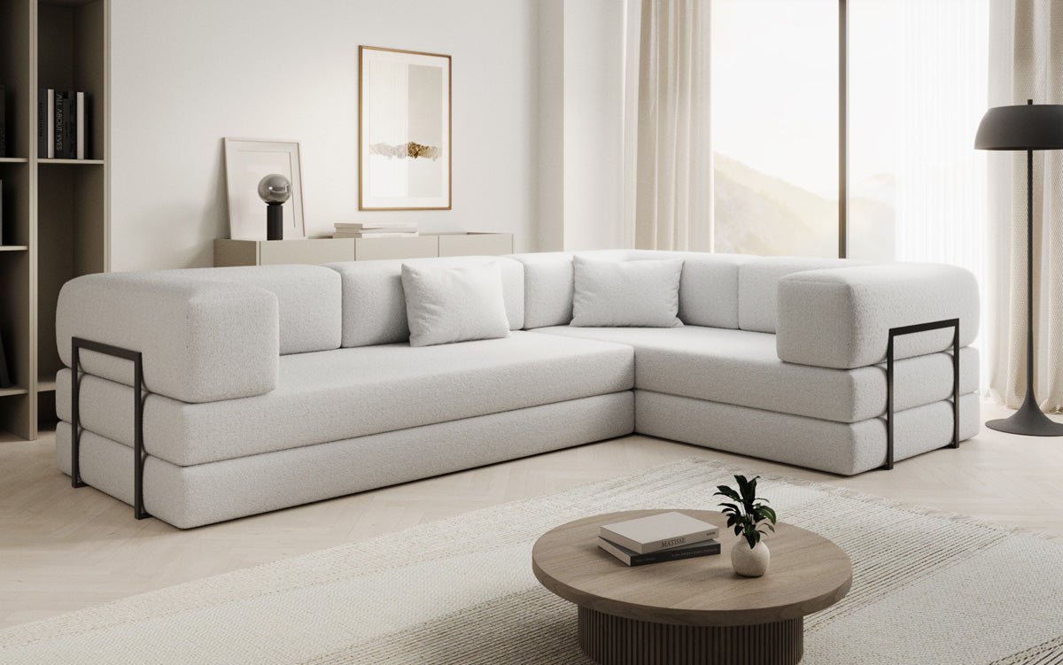 Designer Sofa Lazy L gesloten in Bouclé
