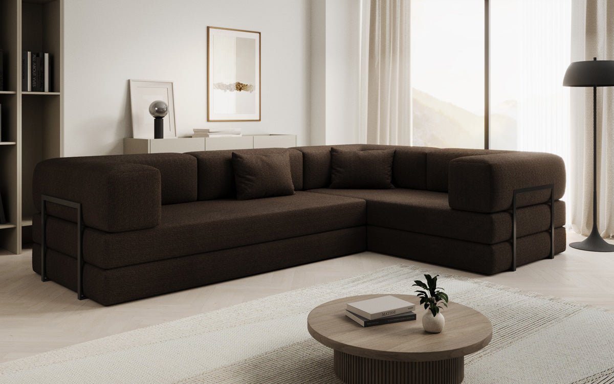 Designer Sofa Lazy L gesloten in Bouclé