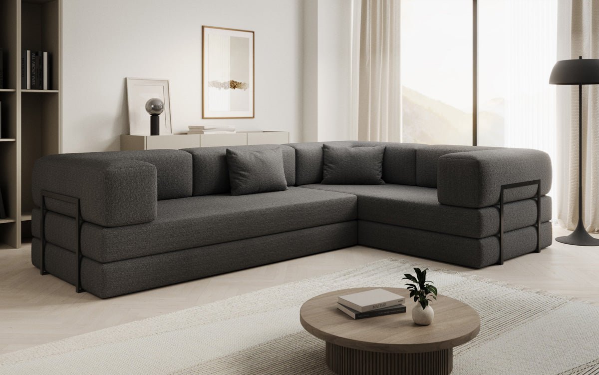 Designer Sofa Lazy L gesloten in Bouclé