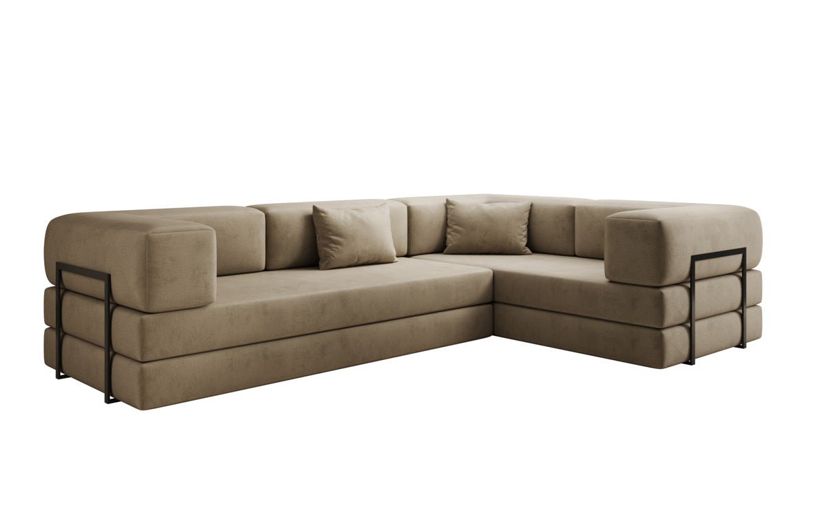 Designer Sofa Lazy L gesloten in Samt