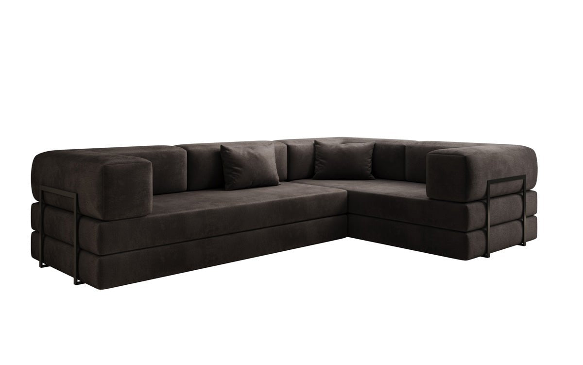 Designer Sofa Lazy L gesloten in Samt