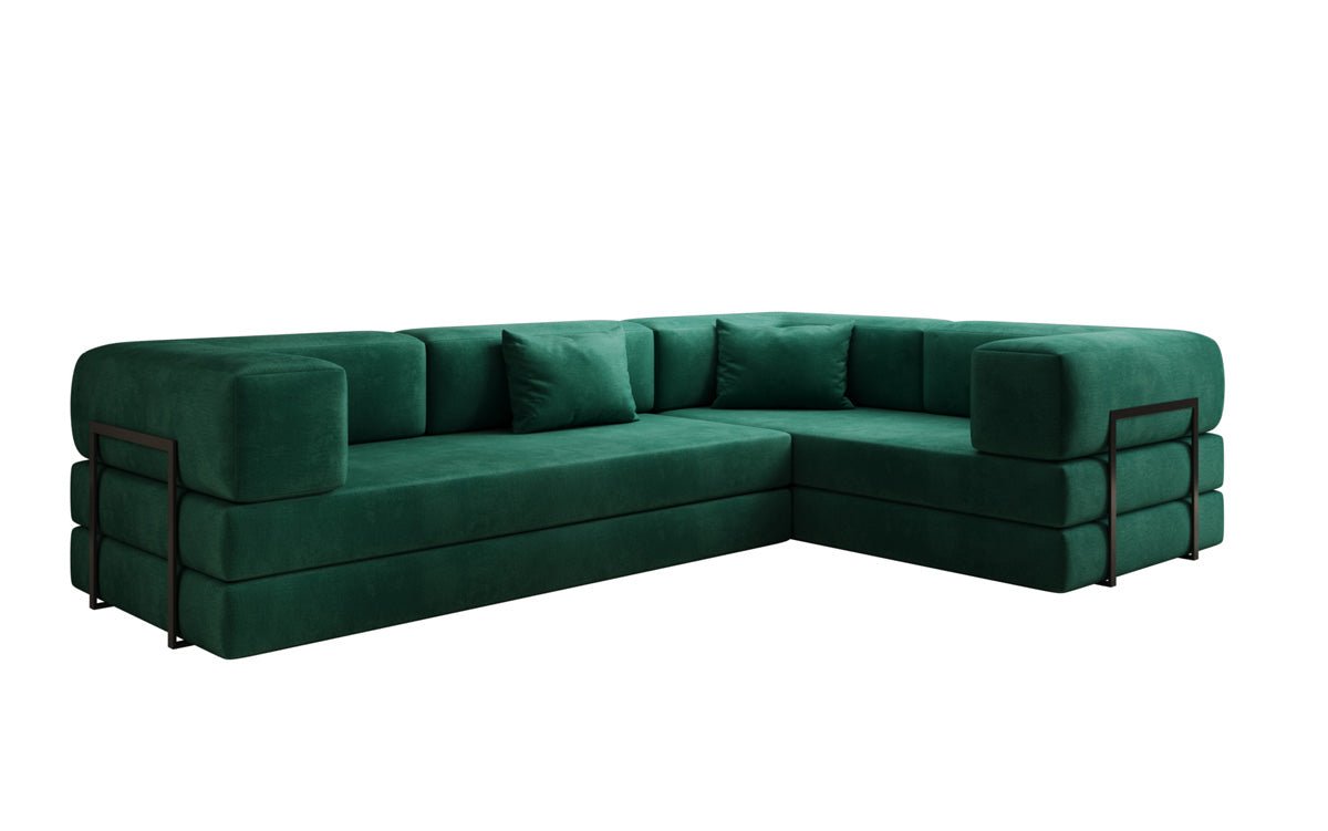 Designer Sofa Lazy L gesloten in Samt