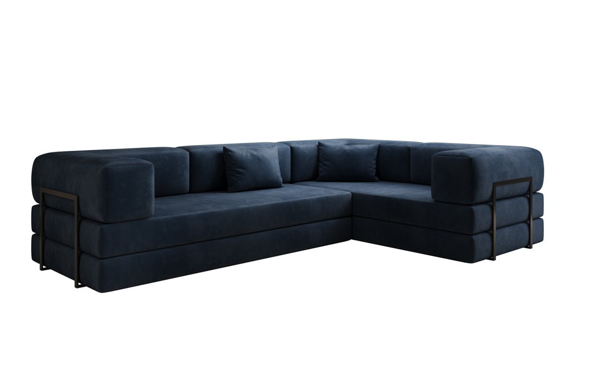 Designer Sofa Lazy L gesloten in Samt