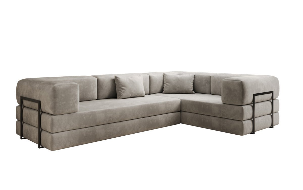 Designer Sofa Lazy L gesloten in Samt