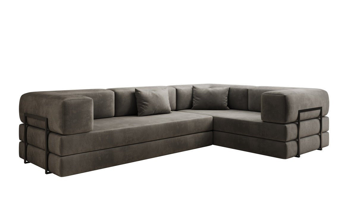 Designer Sofa Lazy L gesloten in Samt