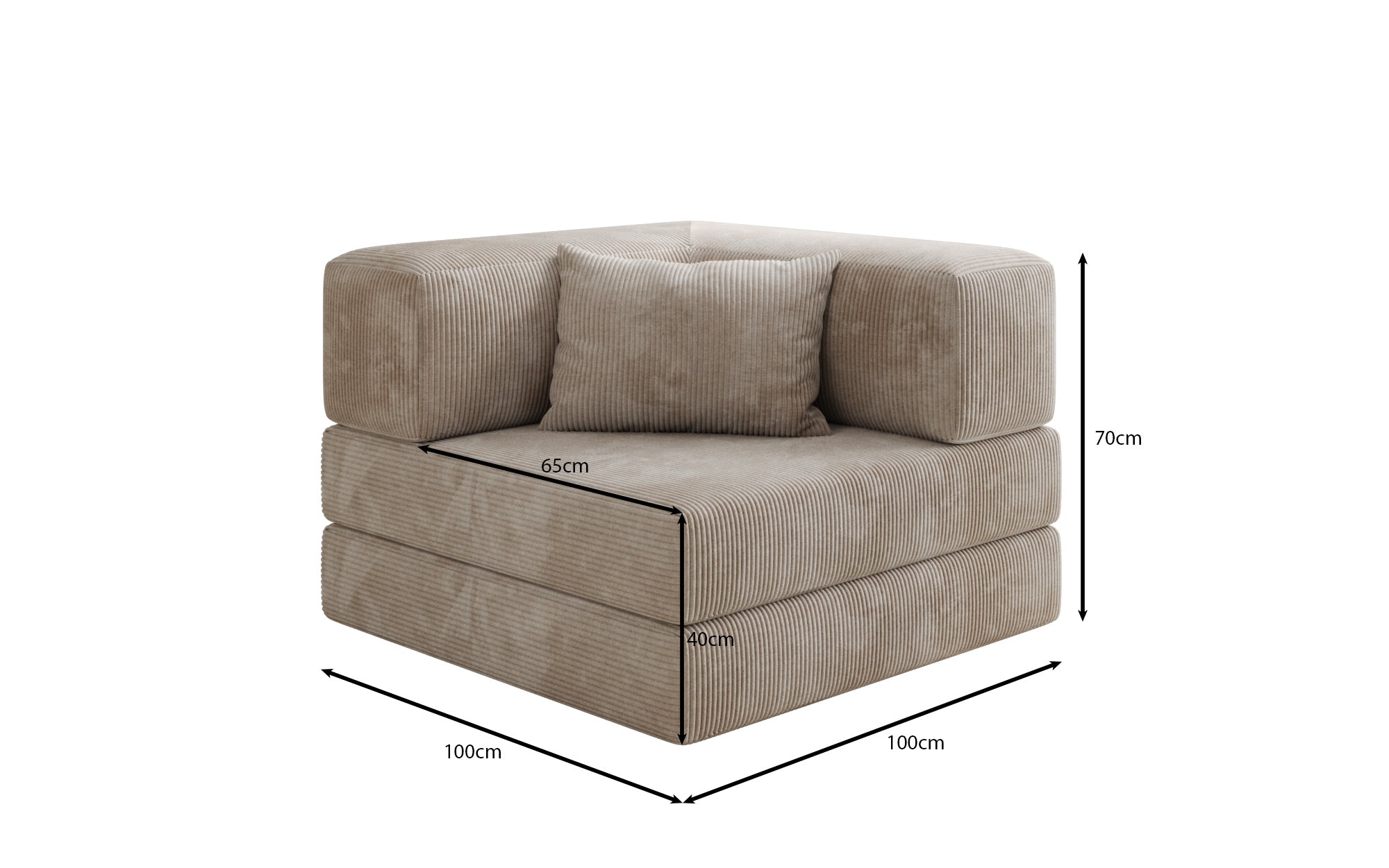 Designer Sofa-Sessel Lazy in Corduroy